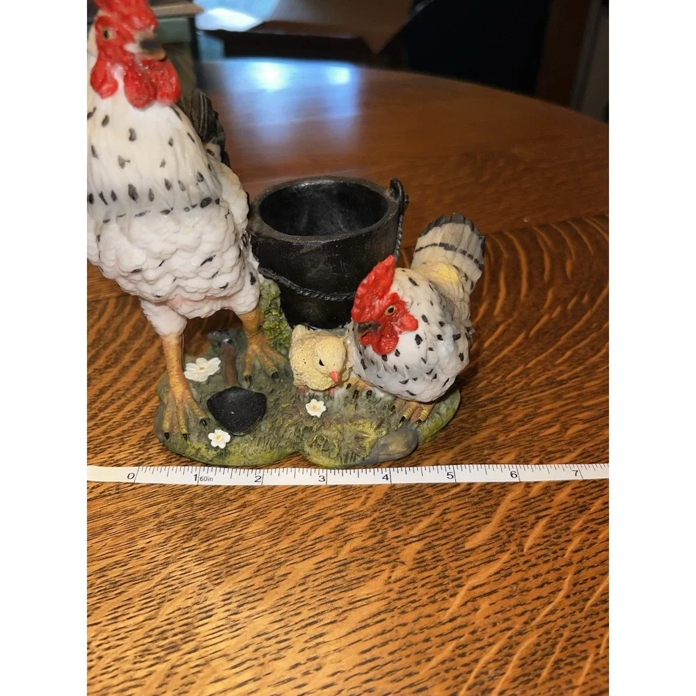 Vintage‎ Rooster Hen Family Figurine Country Cottagecore Farmhouse Decor Accent
